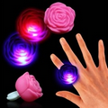 Light Up Flashing LED Rose Ring - Pink